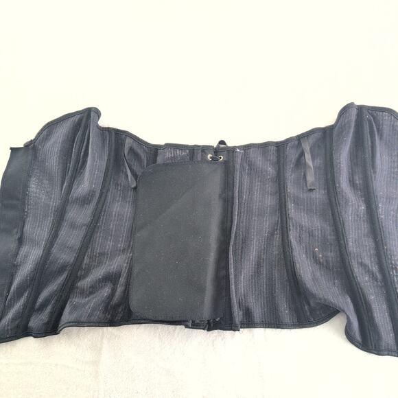 Glitter Sequin Bustier Lace Up Corset Zip Front Silver Black Women's Small - Picture 3 of 8